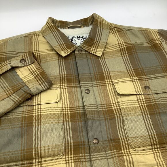 Marmot Mountain Works Ridgefield Sherpa Flannel‎ Shirt Jacket Size XXL NWT